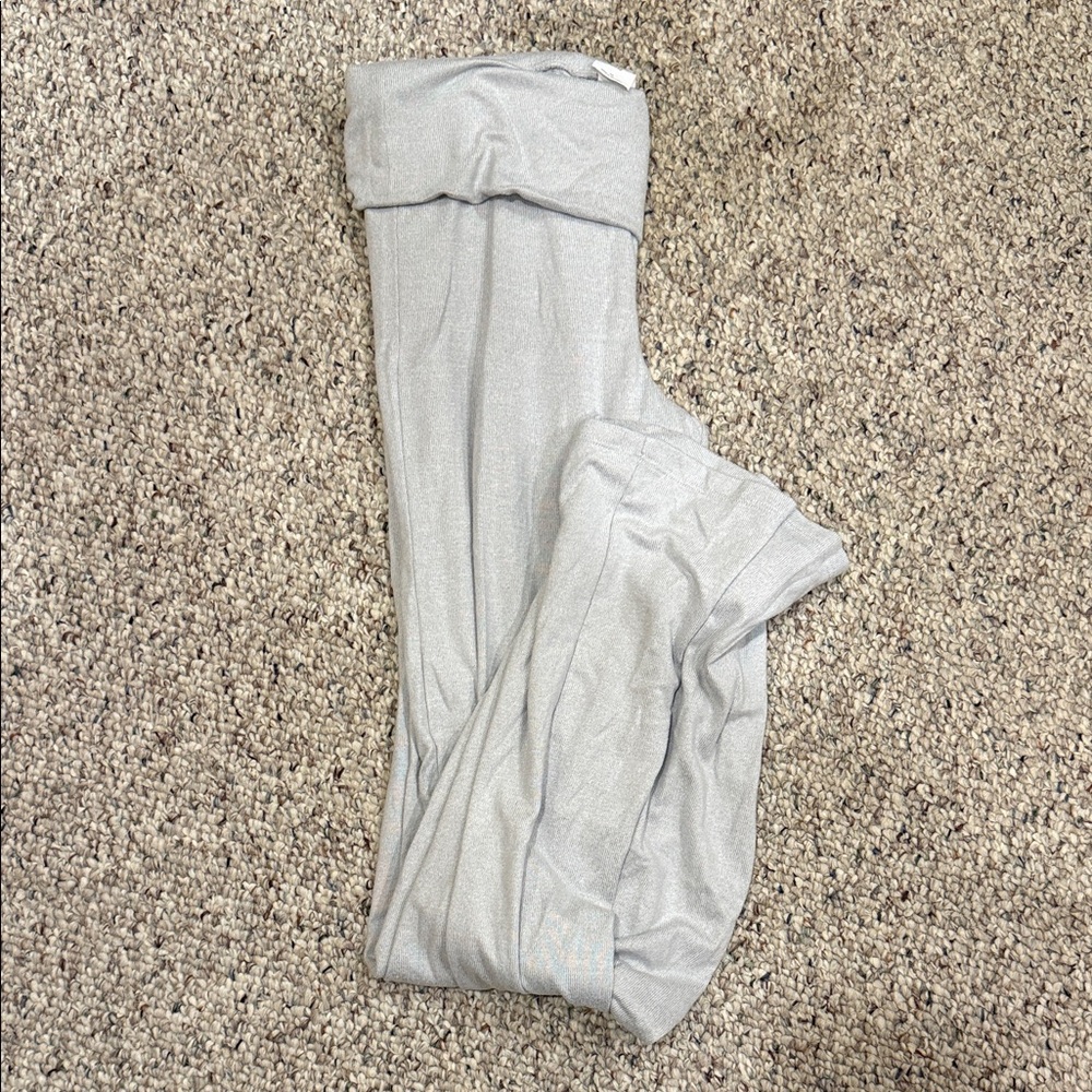 Hollister Light Gray Foldover Flare Pants